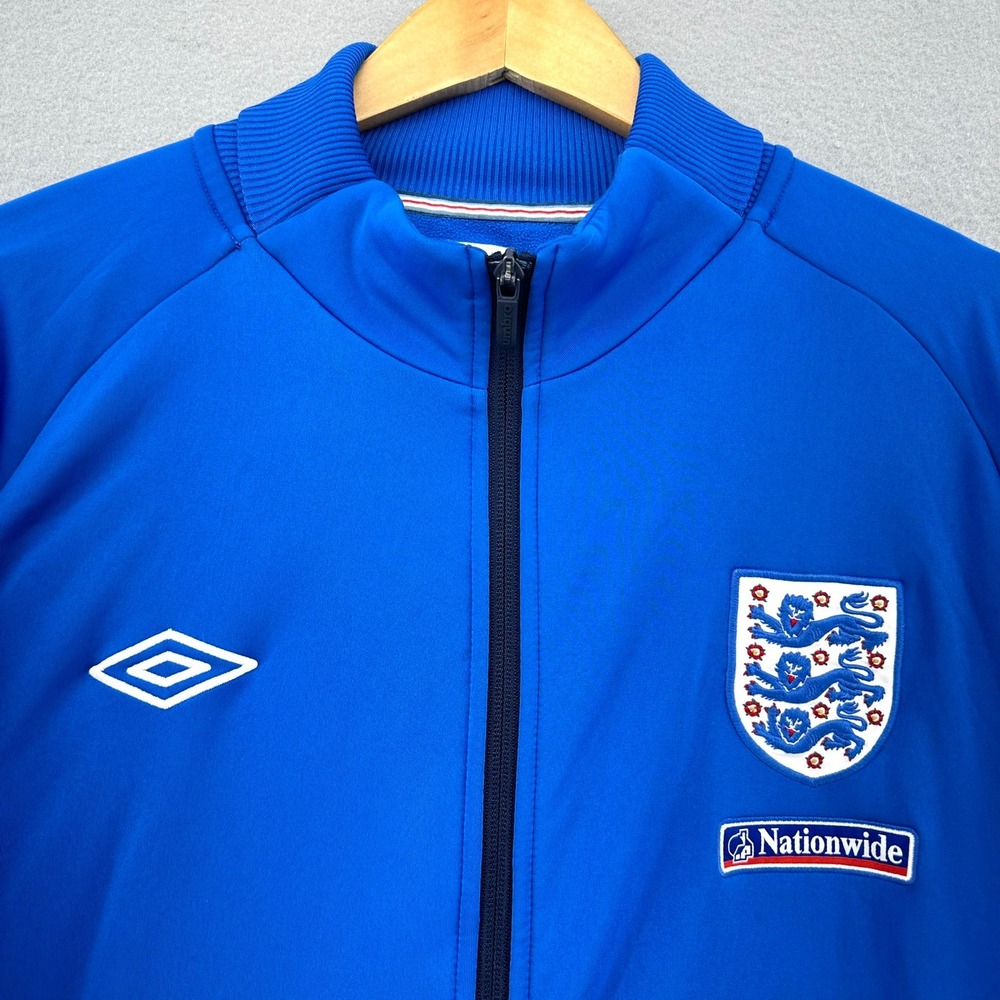 Y2K Umbro England Soccer Football Track Jacket Full Zip Blue Embroidered XL
